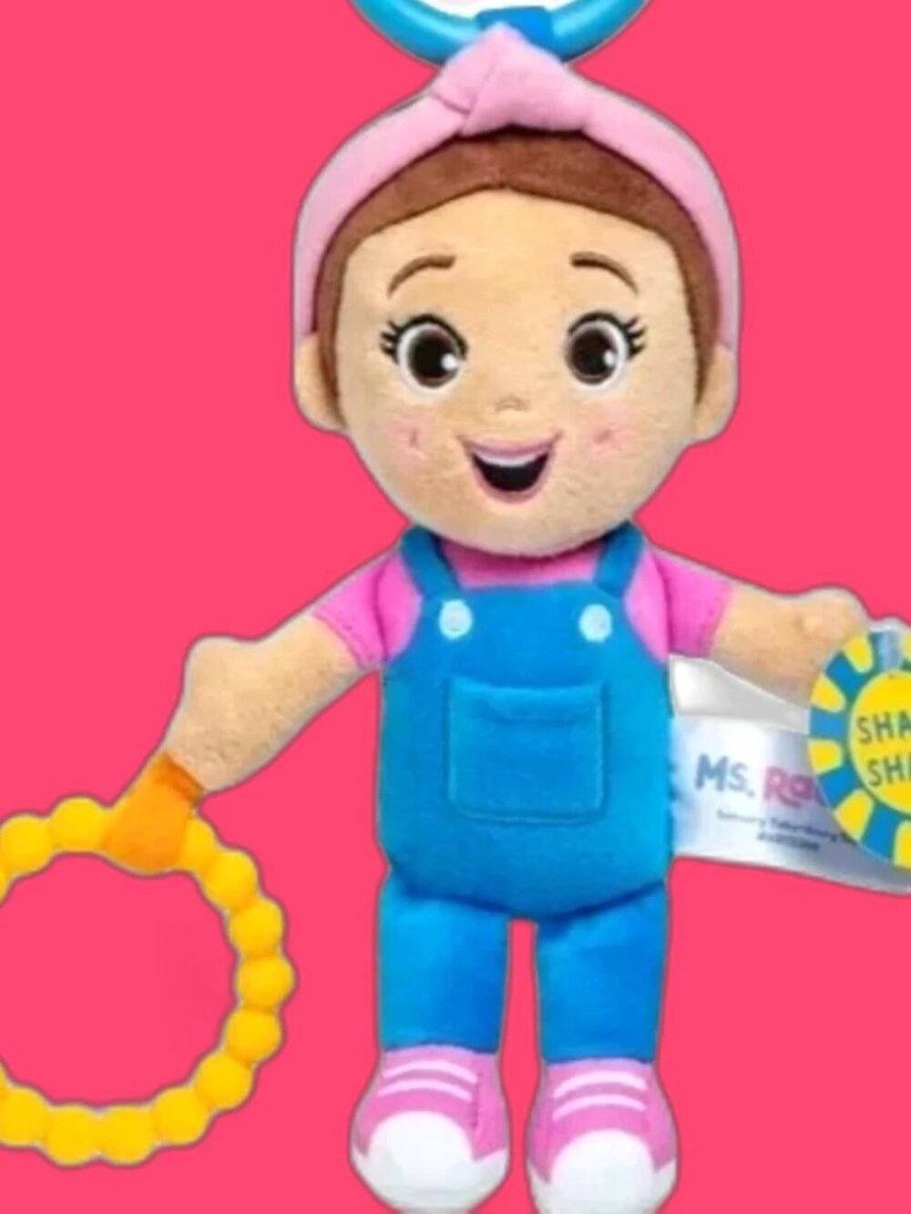 Ms. Rachel Sensory Clip-On Travel Plush Baby Rattle Crinkle Teether Toy NEW - Picture 2 of 4